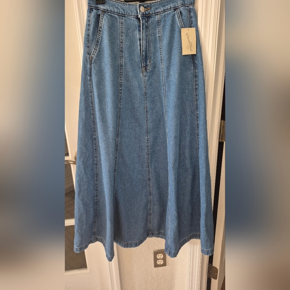 Universal Thread Blue Denim A-Line Maxi Skirt. C Discription For Measurments! Sm - Picture 7 of 9